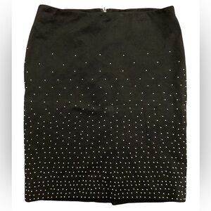 White House Black Market Rhinestoned Black Skirt Size 6